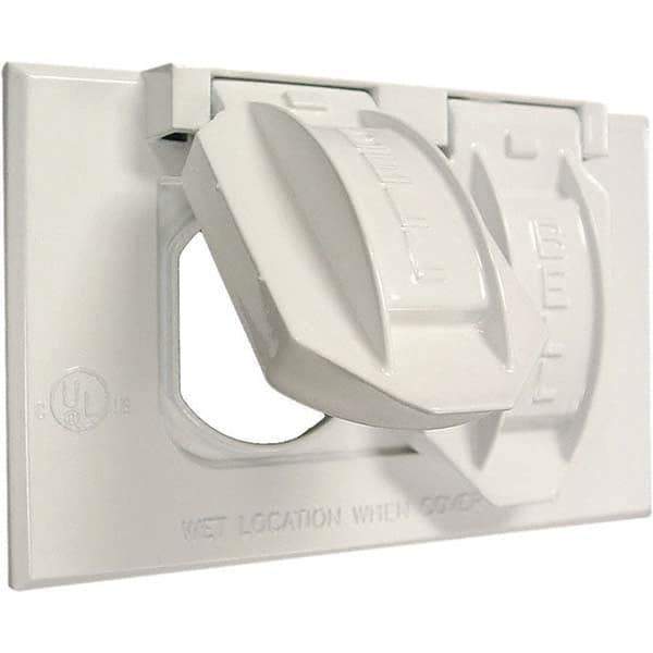 Hubbell-Raco - Weatherproof Box Covers Cover Shape: Rectangle Number of Holes in Outlet: 2 - Apex Tool & Supply