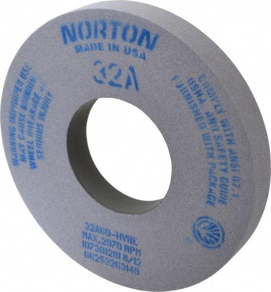 Norton - 12" Diam x 5" Hole x 1-1/2" Thick, H Hardness, 60 Grit Surface Grinding Wheel - Aluminum Oxide, Type 1, Medium Grade, 2,070 Max RPM, Vitrified Bond, No Recess - Apex Tool & Supply
