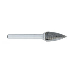‎SG-3 -3/8 × 3/4 LOC × 1/4 Shank × 2 OAL Pointed Tree Carbide Medium Right Hand Spiral Burr - Apex Tool & Supply
