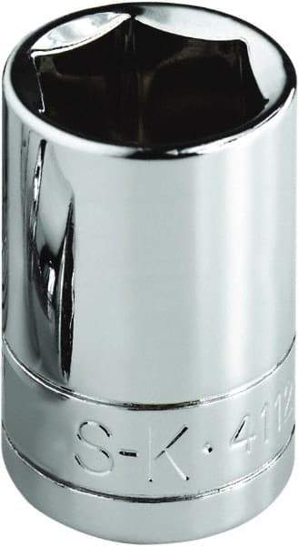 SK - 15/16", 1/2" Drive, Standard Hand Socket - 6 Points, Steel, Chrome Finish - Apex Tool & Supply