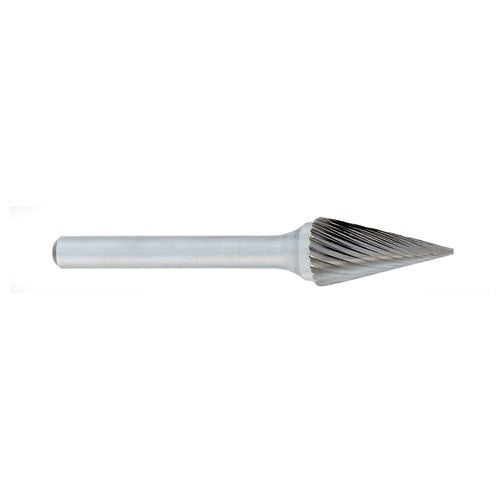 ‎SE-1 -6mm × 9mm LOC × 6mm Shank × 50mm OAL Egg Shape Carbide Medium Right Hand Spiral Burr - Apex Tool & Supply
