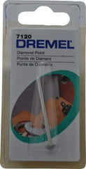 Dremel - 17/64" Head Diam, Wheel, Diamond Mounted Point - Teal, 1/8" Shank Diam - Apex Tool & Supply