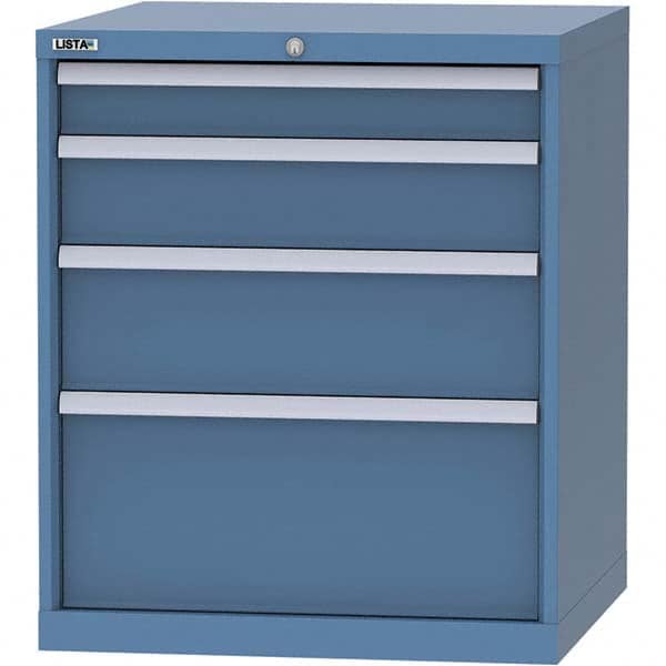 LISTA - 4 Drawer, 45 Compartment Bright Blue Steel Modular Storage Cabinet - Apex Tool & Supply