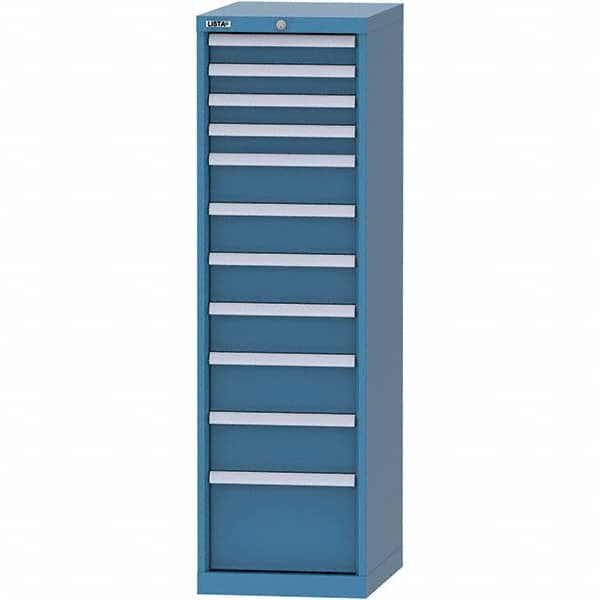 LISTA - 11 Drawer, 45 Compartment Bright Blue Steel Modular Storage Cabinet - Apex Tool & Supply