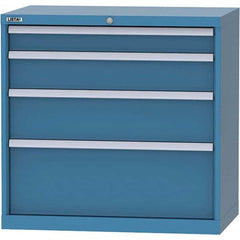 LISTA - 4 Drawer, 84 Compartment Bright Blue Steel Modular Storage Cabinet - Apex Tool & Supply