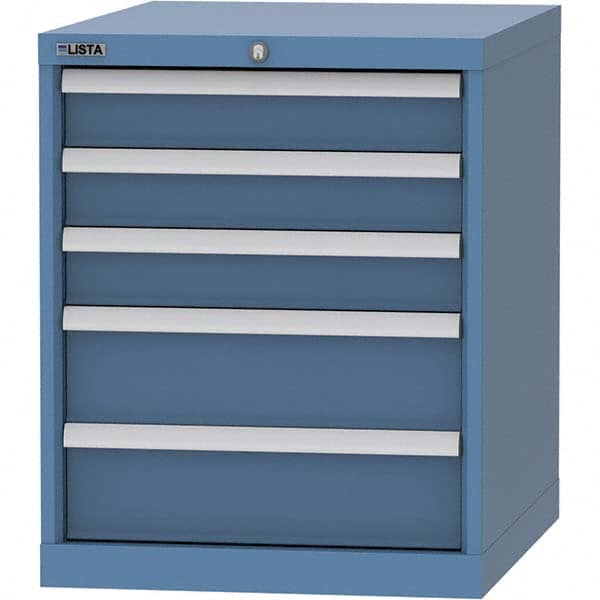 LISTA - 5 Drawer, 99 Compartment Bright Blue Steel Modular Storage Cabinet - Apex Tool & Supply