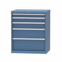 LISTA - 5 Drawer, 124 Compartment Bright Blue Steel Modular Storage Cabinet - Apex Tool & Supply
