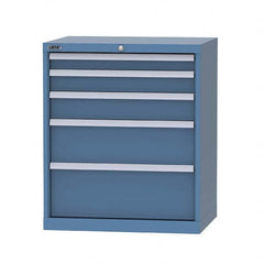 LISTA - 5 Drawer, 124 Compartment Bright Blue Steel Modular Storage Cabinet - Apex Tool & Supply