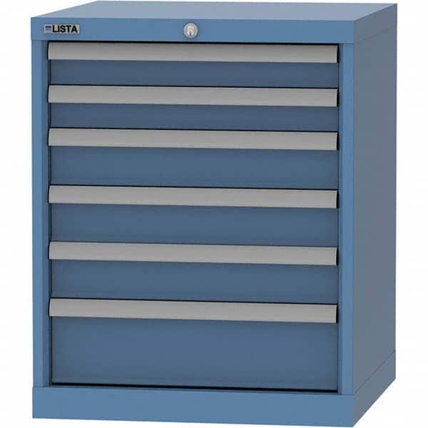 LISTA - 6 Drawer, 84 Compartment Bright Blue Steel Modular Storage Cabinet - Apex Tool & Supply