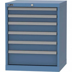 LISTA - 6 Drawer, 84 Compartment Bright Blue Steel Modular Storage Cabinet - Apex Tool & Supply