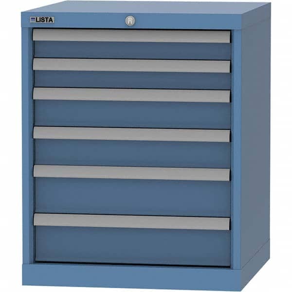 LISTA - 6 Drawer, 84 Compartment Bright Blue Steel Modular Storage Cabinet - Apex Tool & Supply