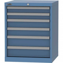 LISTA - 6 Drawer, 84 Compartment Bright Blue Steel Modular Storage Cabinet - Apex Tool & Supply