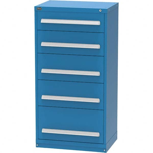 Vidmar - 5 Drawer, 45 Compartment Bright Blue Steel Modular Storage Cabinet - Apex Tool & Supply