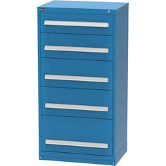 Vidmar - 5 Drawer, 45 Compartment Bright Blue Steel Modular Storage Cabinet - Apex Tool & Supply