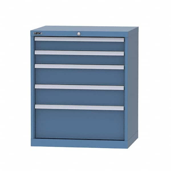 LISTA - 5 Drawer, 124 Compartment Bright Blue Steel Modular Storage Cabinet - Apex Tool & Supply
