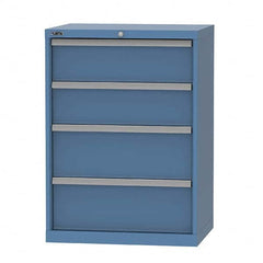 LISTA - 4 Drawer, 124 Compartment Bright Blue Steel Modular Storage Cabinet - Apex Tool & Supply