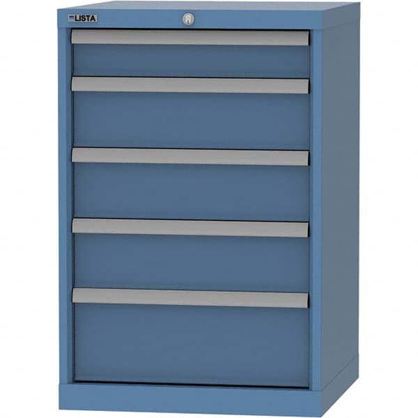LISTA - 5 Drawer, 84 Compartment Bright Blue Steel Modular Storage Cabinet - Apex Tool & Supply