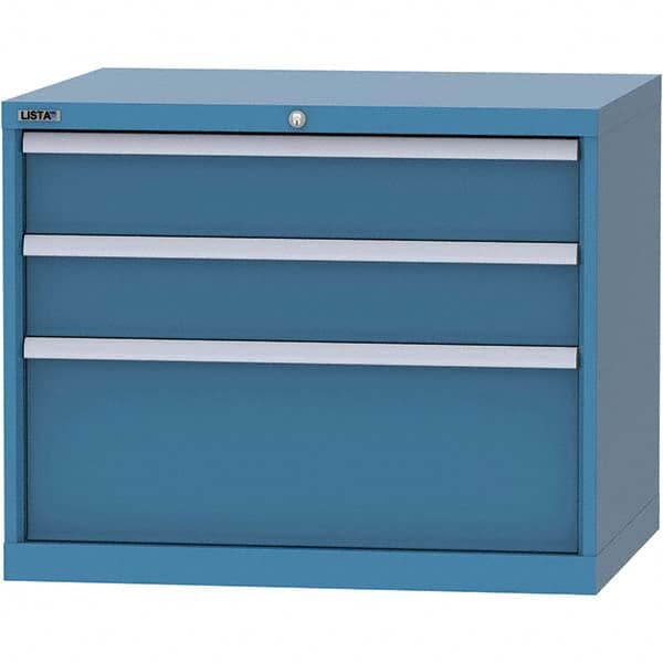 LISTA - 3 Drawer, 84 Compartment Bright Blue Steel Modular Storage Cabinet - Apex Tool & Supply