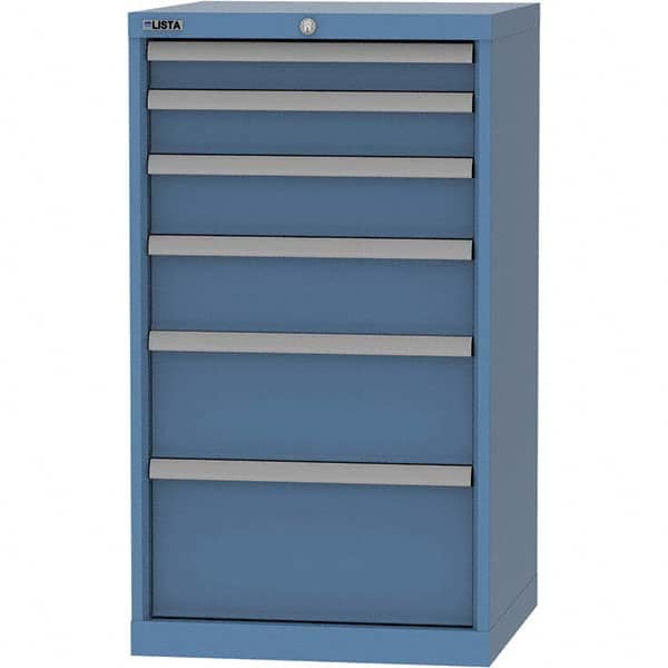 LISTA - 6 Drawer, 84 Compartment Bright Blue Steel Modular Storage Cabinet - Apex Tool & Supply