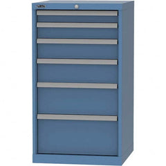 LISTA - 6 Drawer, 84 Compartment Bright Blue Steel Modular Storage Cabinet - Apex Tool & Supply