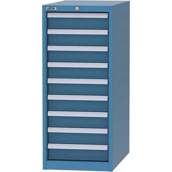 LISTA - 9 Drawer, 45 Compartment Bright Blue Steel Modular Storage Cabinet - Apex Tool & Supply