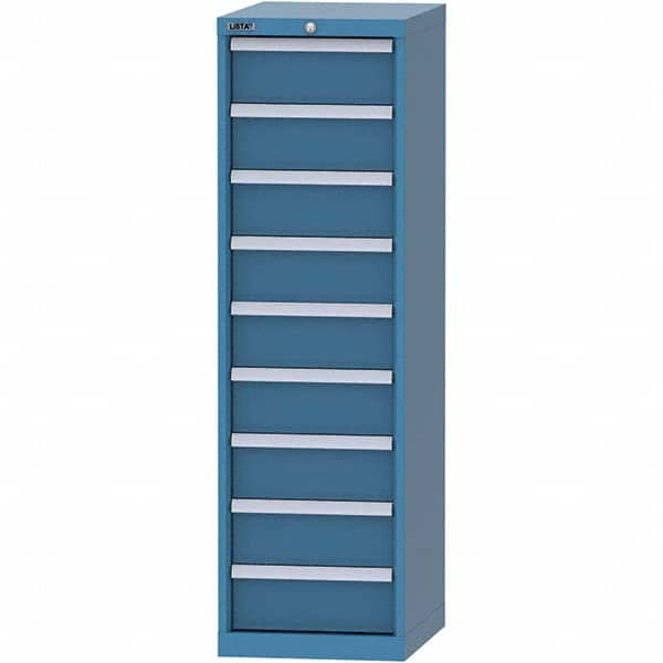 LISTA - 9 Drawer, 216 Compartment Bright Blue Steel Modular Storage Cabinet - Apex Tool & Supply