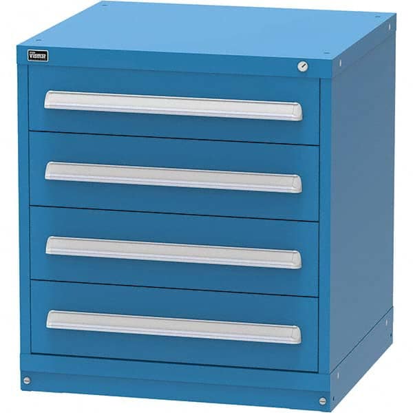 Vidmar - 4 Drawer Bright Blue Steel Modular Storage Cabinet - Apex Tool & Supply