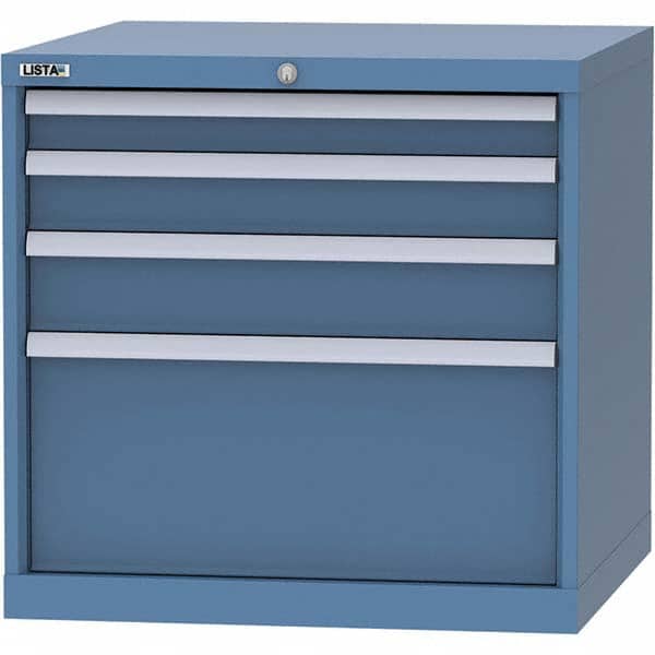 LISTA - 4 Drawer, 45 Compartment Bright Blue Steel Modular Storage Cabinet - Apex Tool & Supply