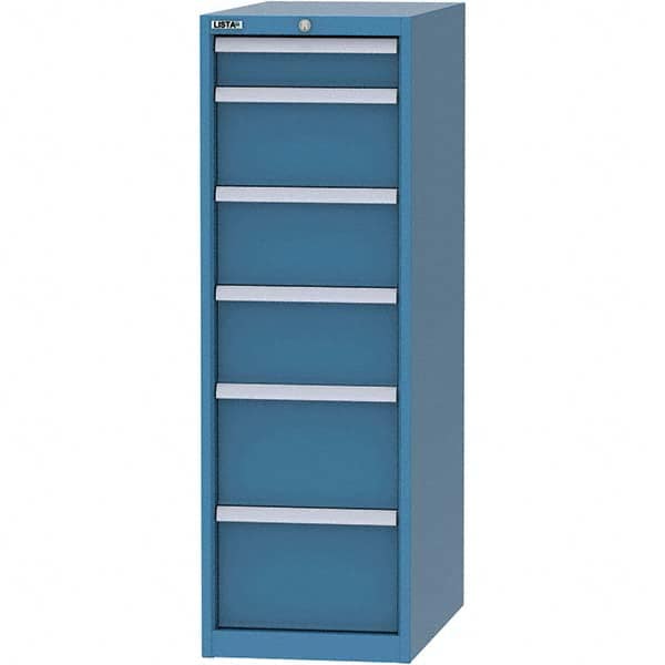 LISTA - 6 Drawer, 45 Compartment Bright Blue Steel Modular Storage Cabinet - Apex Tool & Supply