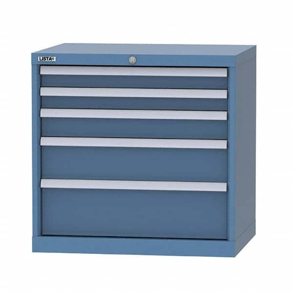 LISTA - 4 Drawer, 124 Compartment Bright Blue Steel Modular Storage Cabinet - Apex Tool & Supply