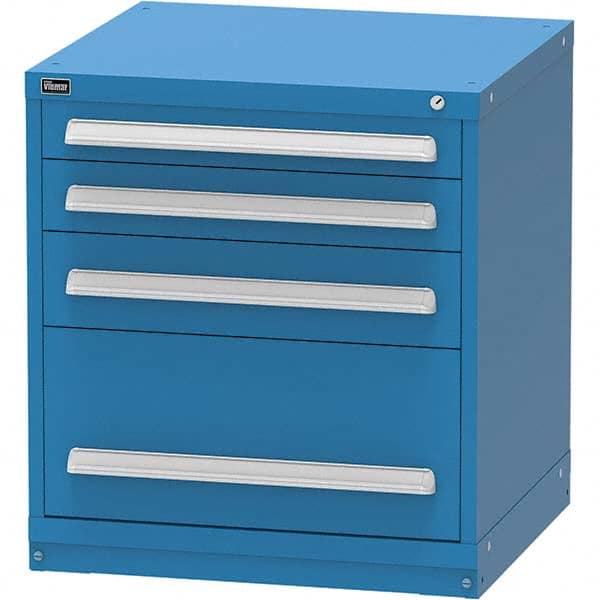 Vidmar - 4 Drawer Bright Blue Steel Modular Storage Cabinet - Apex Tool & Supply