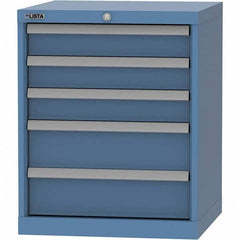 LISTA - 5 Drawer, 84 Compartment Bright Blue Steel Modular Storage Cabinet - Apex Tool & Supply