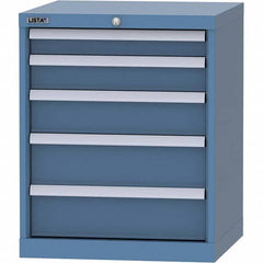 LISTA - 5 Drawer, 84 Compartment Bright Blue Steel Modular Storage Cabinet - Apex Tool & Supply