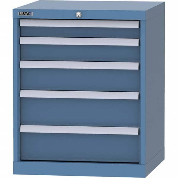 LISTA - 5 Drawer, 84 Compartment Bright Blue Steel Modular Storage Cabinet - Apex Tool & Supply
