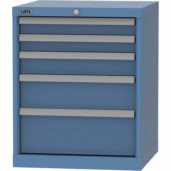 LISTA - 5 Drawer, 84 Compartment Bright Blue Steel Modular Storage Cabinet - Apex Tool & Supply