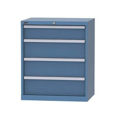LISTA - 4 Drawer, 124 Compartment Bright Blue Steel Modular Storage Cabinet - Apex Tool & Supply