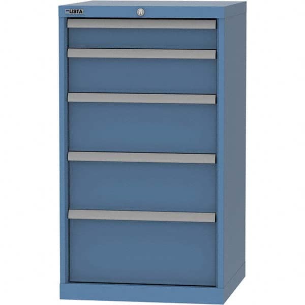LISTA - 5 Drawer, 84 Compartment Bright Blue Steel Modular Storage Cabinet - Apex Tool & Supply