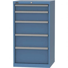 LISTA - 5 Drawer, 84 Compartment Bright Blue Steel Modular Storage Cabinet - Apex Tool & Supply