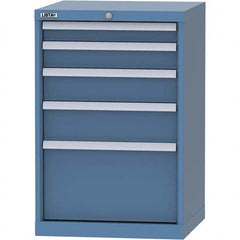 LISTA - 5 Drawer, 84 Compartment Bright Blue Steel Modular Storage Cabinet - Apex Tool & Supply
