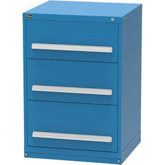Vidmar - 3 Drawer, 124 Compartment Bright Blue Steel Modular Storage Cabinet - Apex Tool & Supply