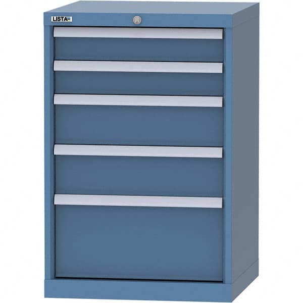 LISTA - 5 Drawer, 84 Compartment Bright Blue Steel Modular Storage Cabinet - Apex Tool & Supply