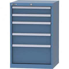 LISTA - 5 Drawer, 84 Compartment Bright Blue Steel Modular Storage Cabinet - Apex Tool & Supply