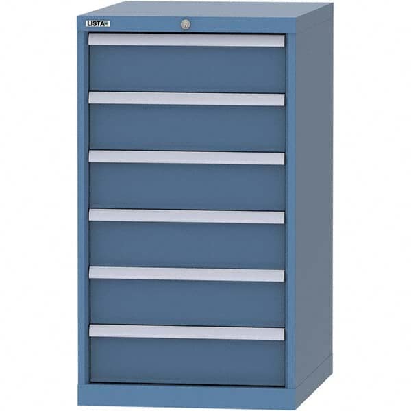 LISTA - 6 Drawer, 99 Compartment Bright Blue Steel Modular Storage Cabinet - Apex Tool & Supply