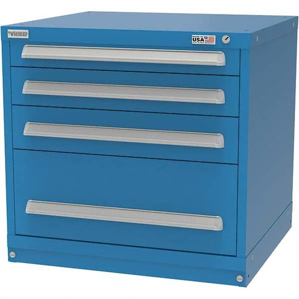 Vidmar - 4 Drawer Bright Blue Steel Modular Storage Cabinet - Apex Tool & Supply
