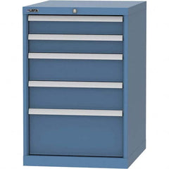 LISTA - 5 Drawer, 99 Compartment Bright Blue Steel Modular Storage Cabinet - Apex Tool & Supply