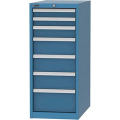 LISTA - 7 Drawer, 45 Compartment Bright Blue Steel Modular Storage Cabinet - Apex Tool & Supply