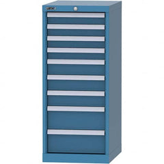 LISTA - 9 Drawer, 216 Compartment Bright Blue Steel Modular Storage Cabinet - Apex Tool & Supply