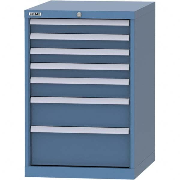 LISTA - 7 Drawer, 99 Compartment Bright Blue Steel Modular Storage Cabinet - Apex Tool & Supply