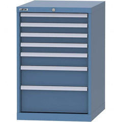 LISTA - 7 Drawer, 99 Compartment Bright Blue Steel Modular Storage Cabinet - Apex Tool & Supply