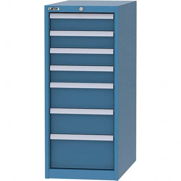 LISTA - 7 Drawer, 45 Compartment Bright Blue Steel Modular Storage Cabinet - Apex Tool & Supply